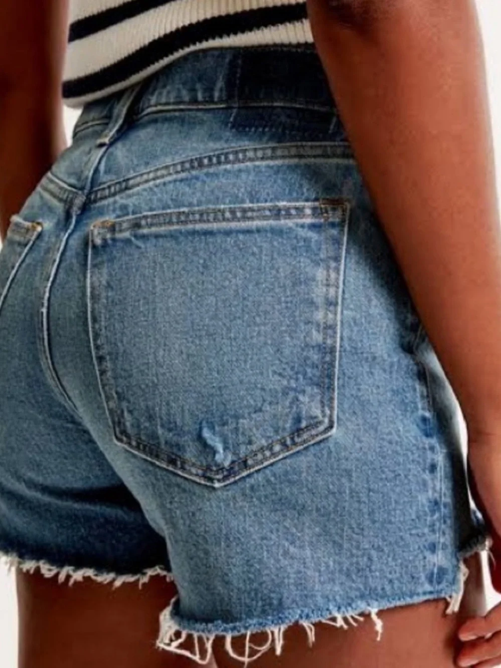 Abercrombie & Fitch Curve Love High Rise Mom Denim Short